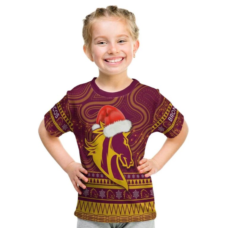 NRL Brisbane Broncos Christmas Indigenous Kids T-Shirt