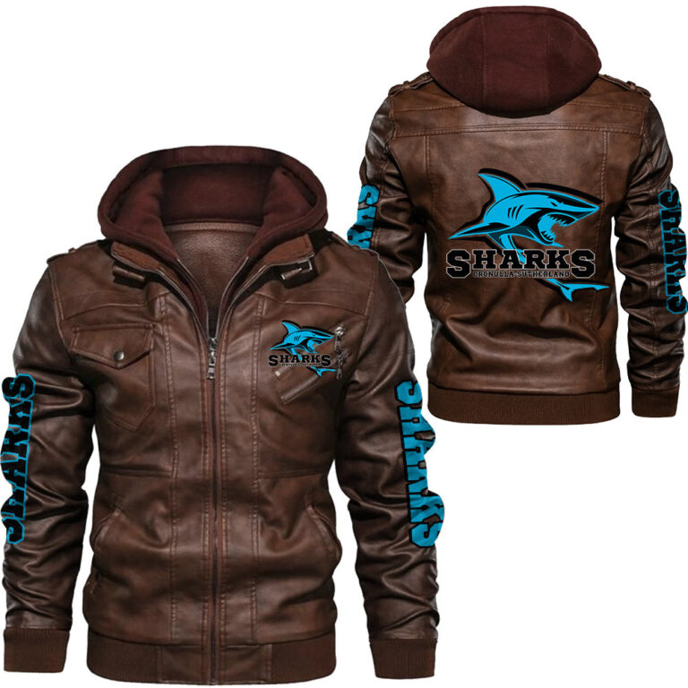 NRL Cronulla-Sutherland Sharks Leather Jacket