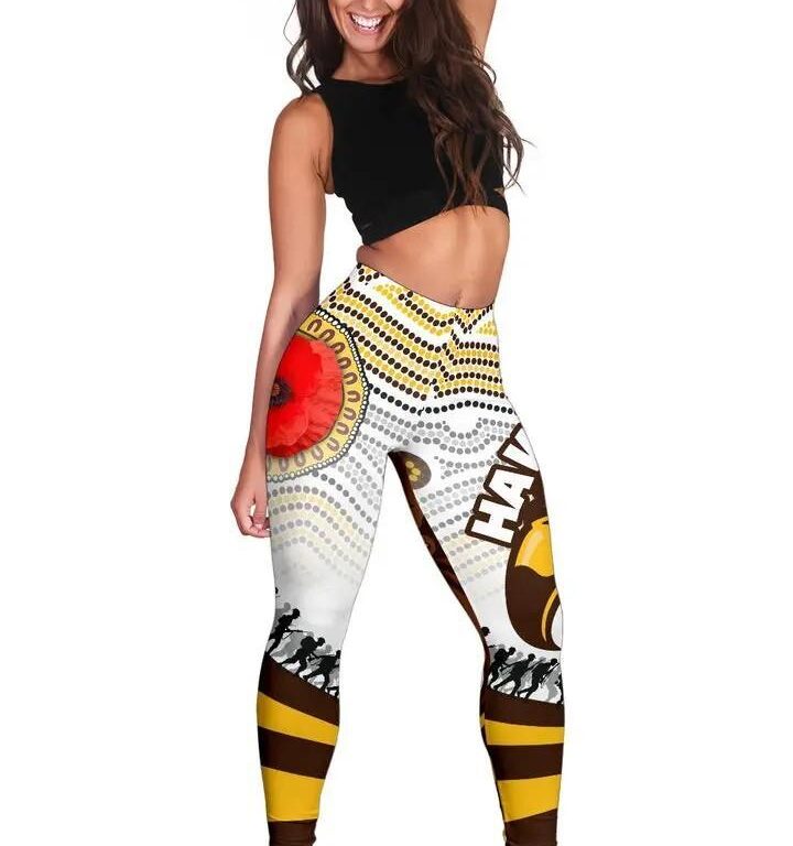 AFL Hawthorn Hawks Anzac Day Aboriginal Leggings