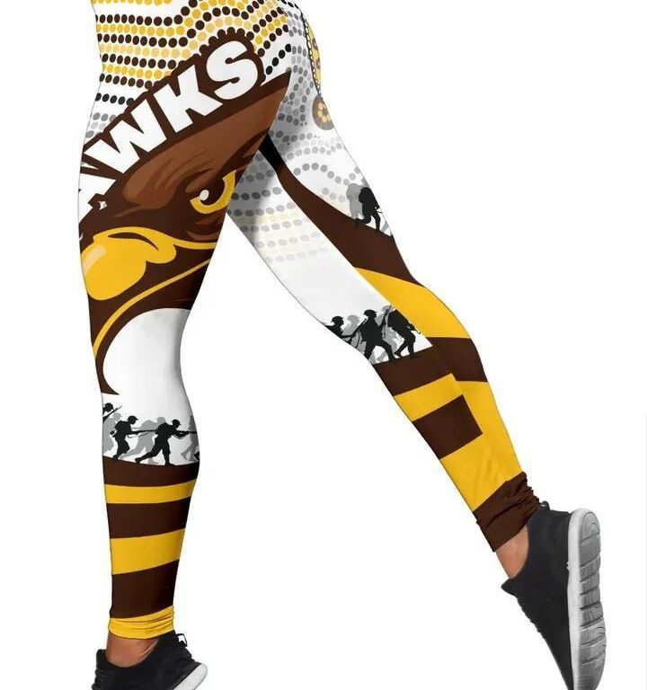 AFL Hawthorn Hawks Anzac Day Aboriginal Leggings