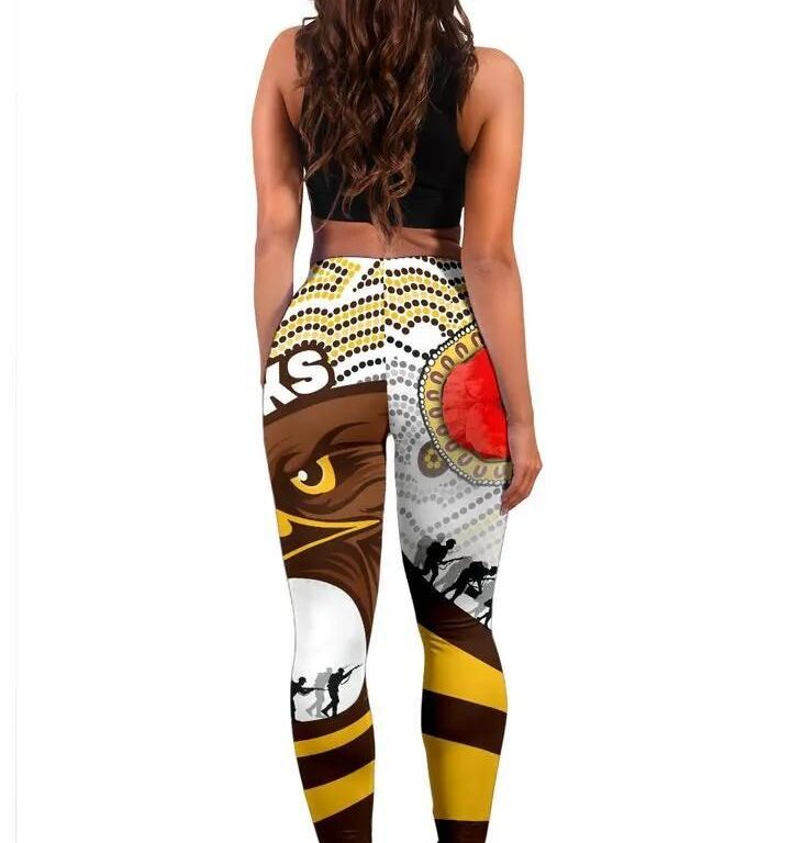 AFL Hawthorn Hawks Anzac Day Aboriginal Leggings
