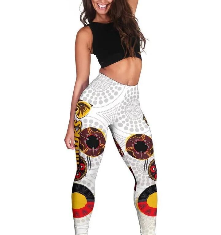 AFL Hawthorn Hawks Indigenous – White Leggings