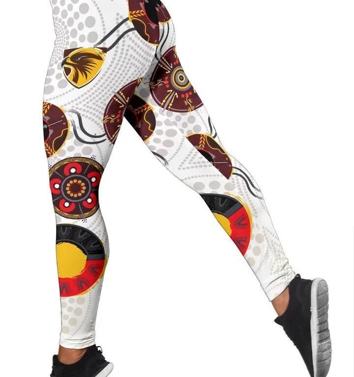 AFL Hawthorn Hawks Indigenous – White Leggings