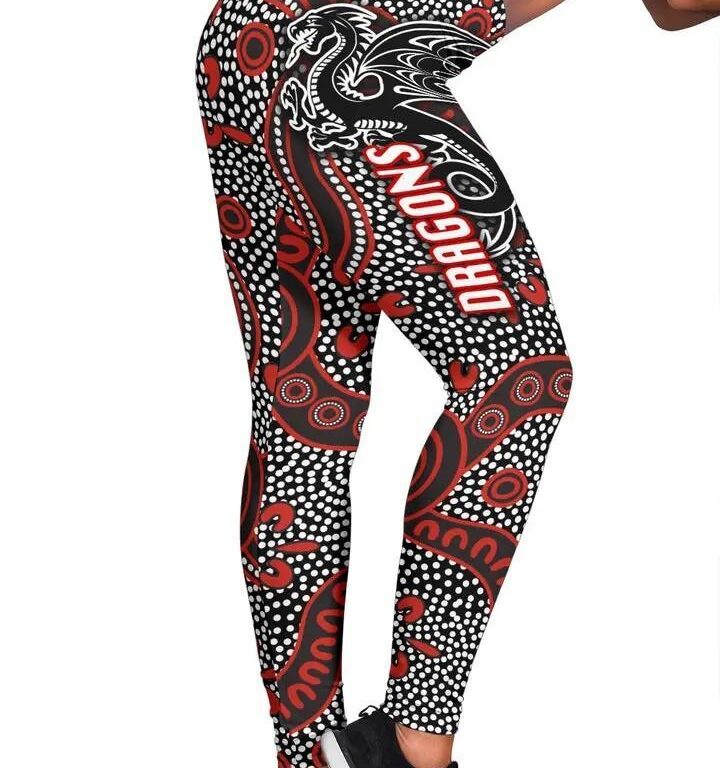 NRL St George Illawarra Dragons . Unique Indigenous Leggings