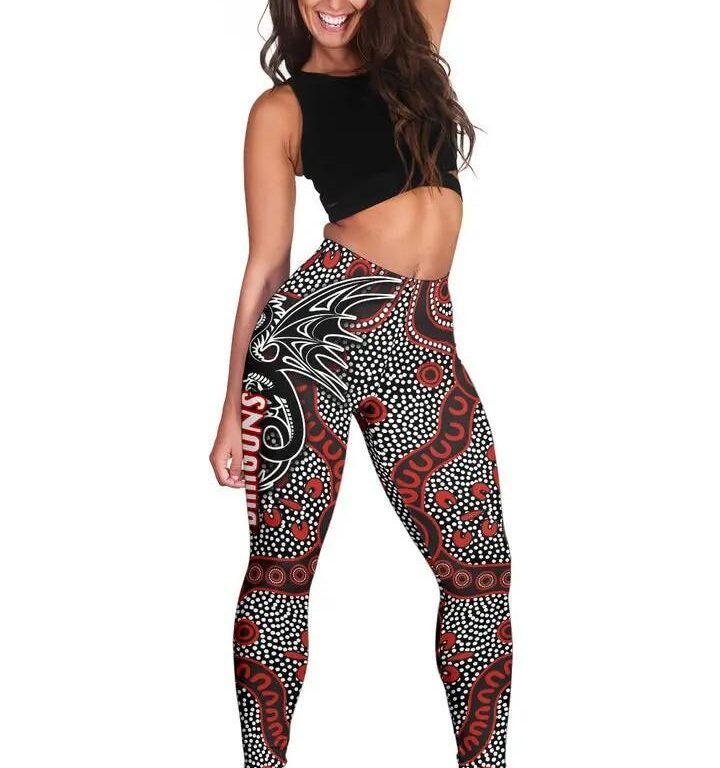 NRL St George Illawarra Dragons . Unique Indigenous Leggings