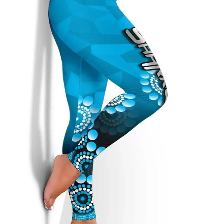NRL Cronulla Sutherland Sharks - Aboriginal Mix 3D Patterns Leggings