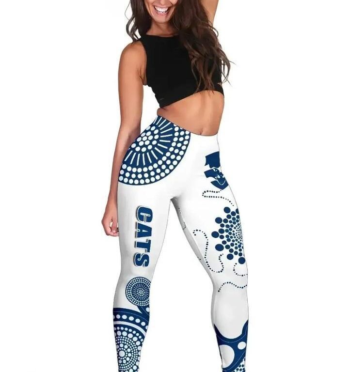 AFL Geelong Cats Indigenous White Leggings