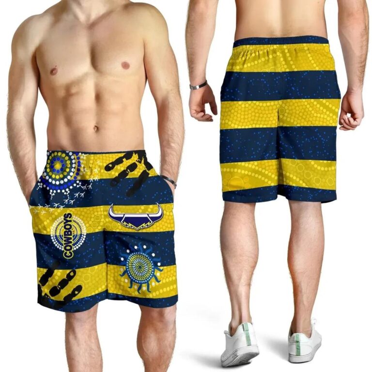 NRL Cowboys Men Shorts Indigenous Country Style K36