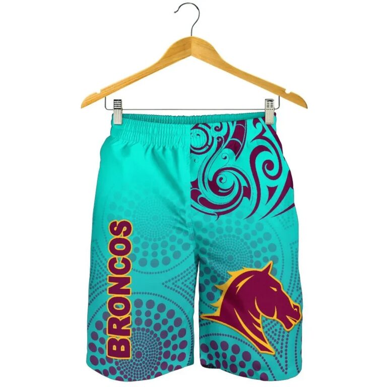 NRL Brisbane Broncos Men Shorts Maori With Aboriginal K8