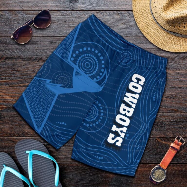 NRL Cowboys All Over Print Men's Shorts Aboriginal Blue Style TH4