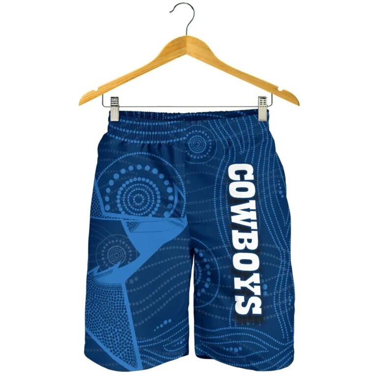 NRL Cowboys All Over Print Men's Shorts Aboriginal Blue Style TH4
