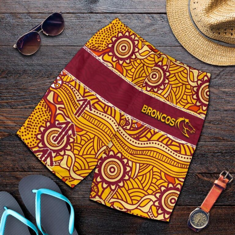 NRL Brisbane Broncos All Over Print Men's Shorts Aboriginal Patterns TH4