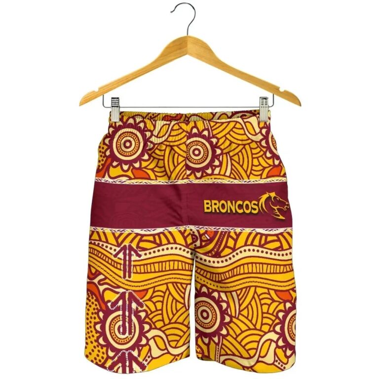 NRL Brisbane Broncos All Over Print Men's Shorts Aboriginal Patterns TH4