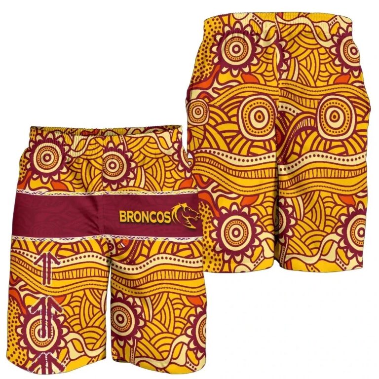NRL Brisbane Broncos All Over Print Men's Shorts Aboriginal Patterns TH4