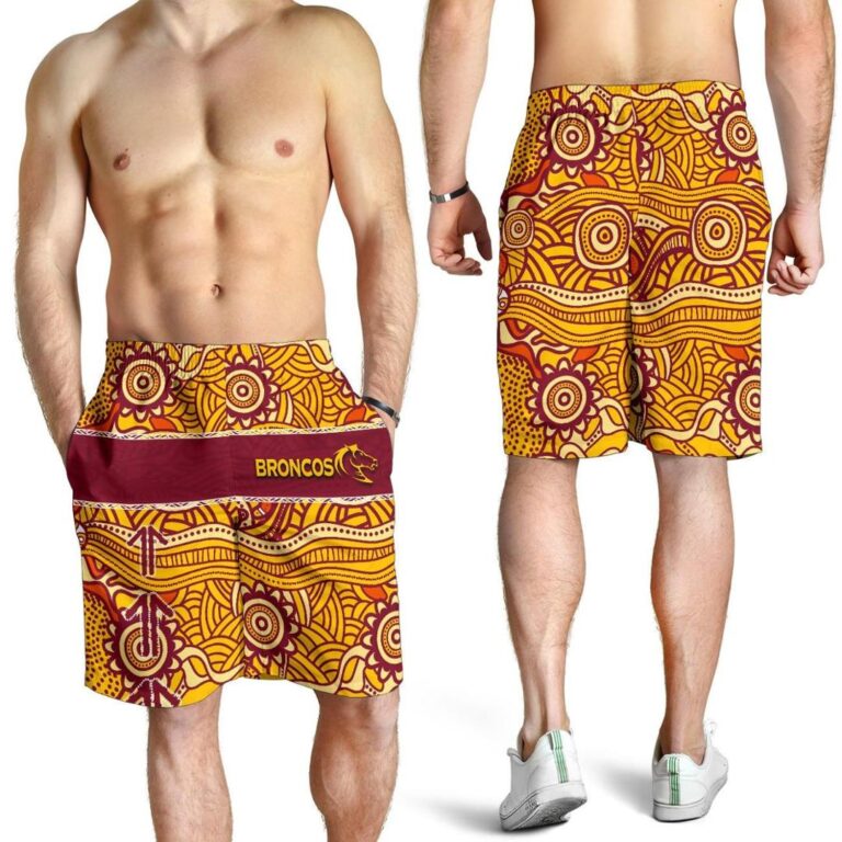 NRL Brisbane Broncos All Over Print Men's Shorts Aboriginal Patterns TH4