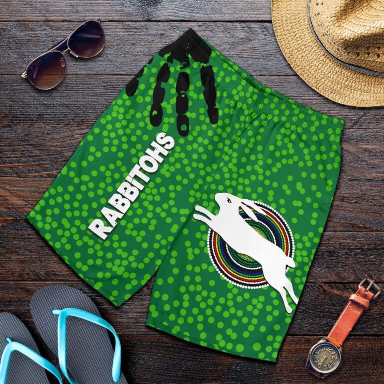 NRL Naidoc Rabbitohs Men Shorts Aboriginal Vibes No.1 K36