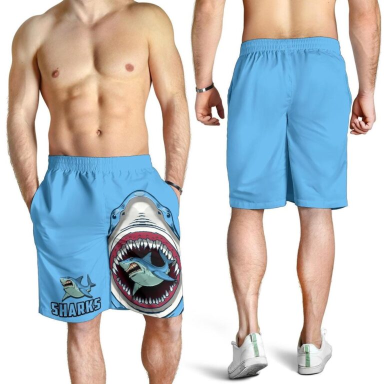 NRL Sharks Rugby Men Shorts Cronulla Sutherland K4
