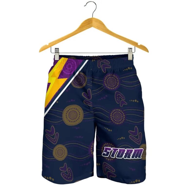 NRL Storm Men Shorts Indigenous Artsy Style K8