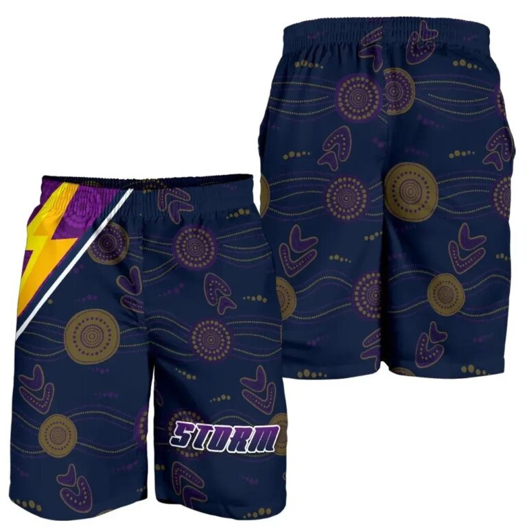NRL Storm Men Shorts Indigenous Artsy Style K8