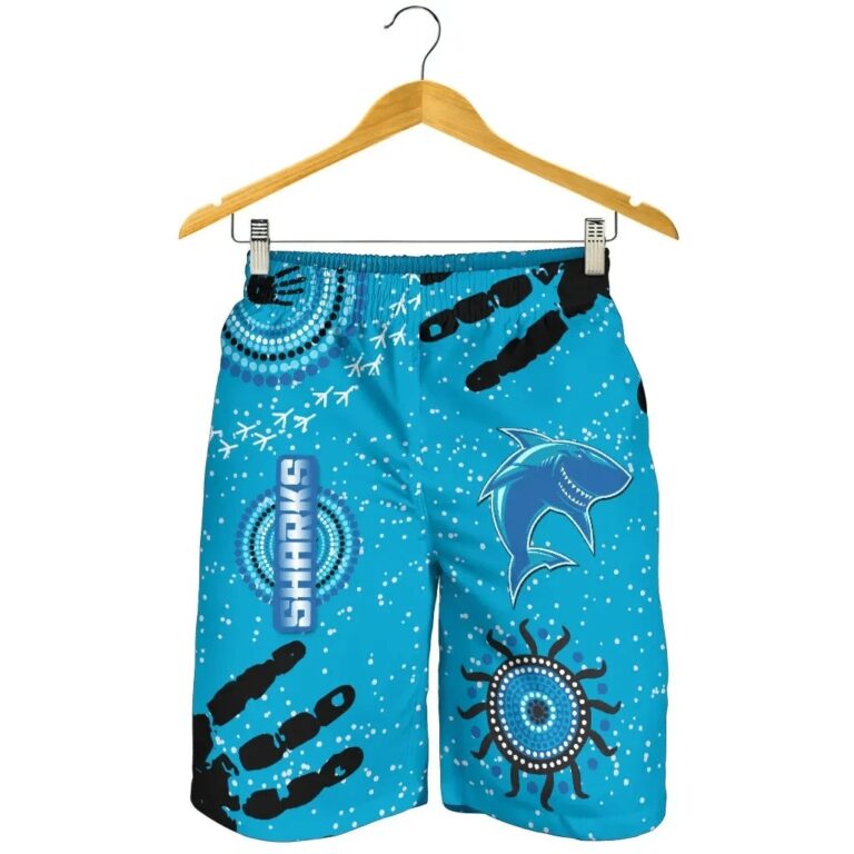 NRL Cronulla Sharks Men Shorts Indigenous Country Style K36