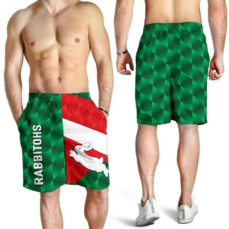 NRL Rabbitohs Men Shorts Sporty Style K8