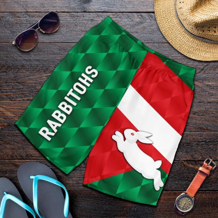 NRL Rabbitohs Men Shorts Sporty Style K8