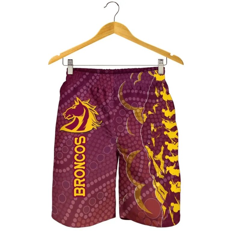 NRL Brisbane Broncos Men Shorts Anzac Day Country Style K36