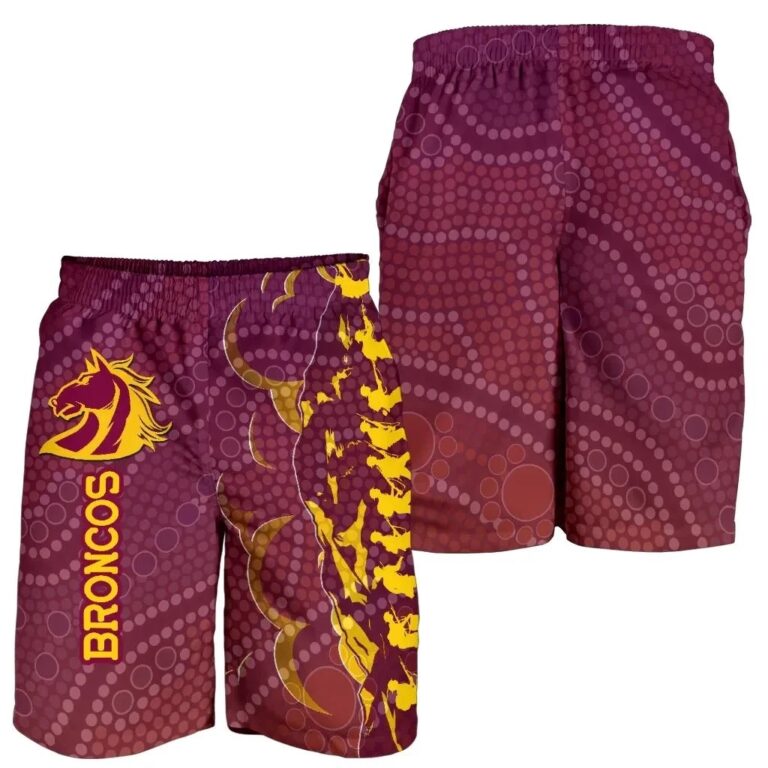 NRL Brisbane Broncos Men Shorts Anzac Day Country Style K36