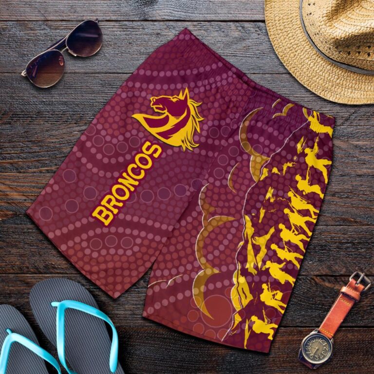 NRL Brisbane Broncos Men Shorts Anzac Day Country Style K36