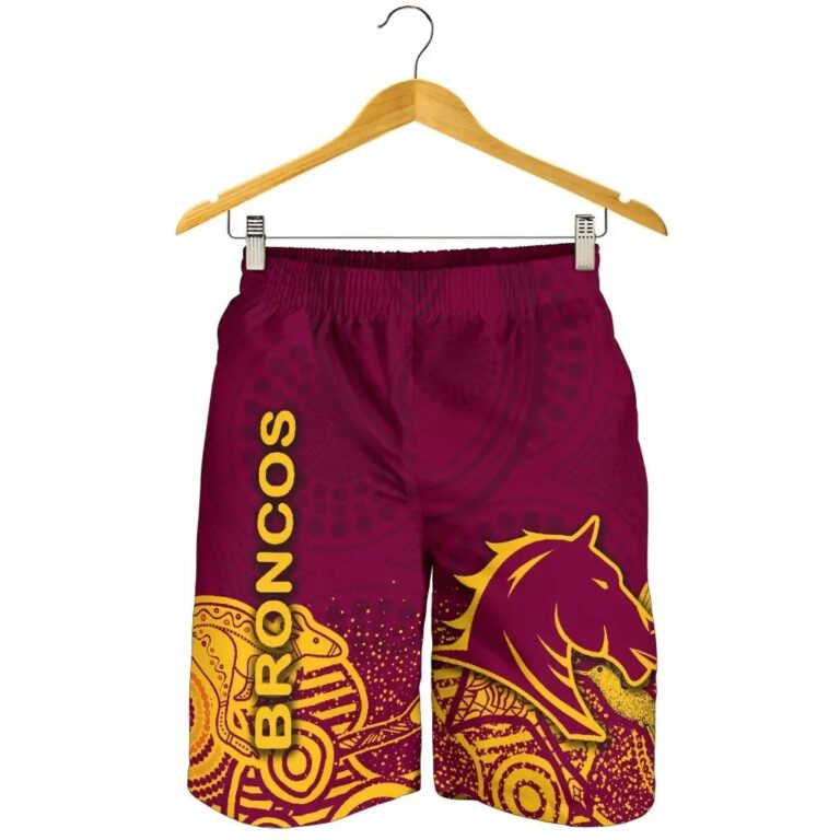NRL Brisbane Men Shorts Broncos Indigenous K8