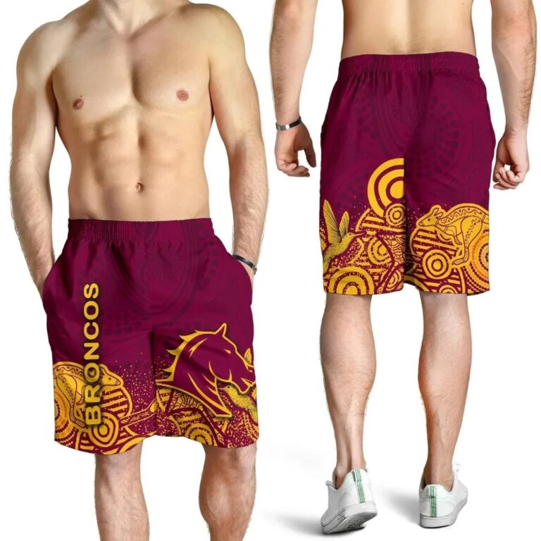 NRL Brisbane Men Shorts Broncos Indigenous K8