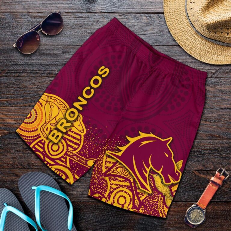 NRL Brisbane Men Shorts Broncos Indigenous K8