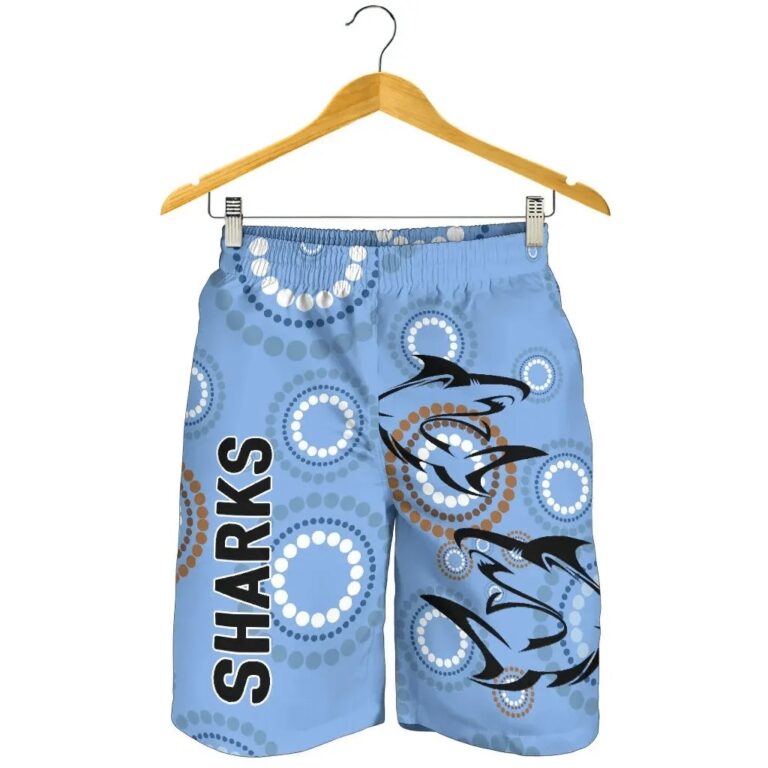 NRL Cronulla Men Shorts Sharks Unique Indigenous K8
