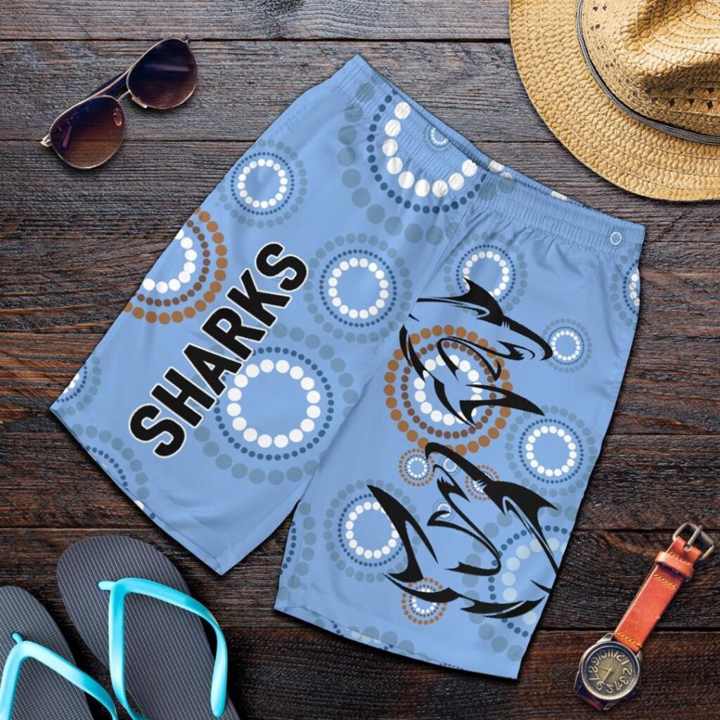 NRL Cronulla Men Shorts Sharks Unique Indigenous K8