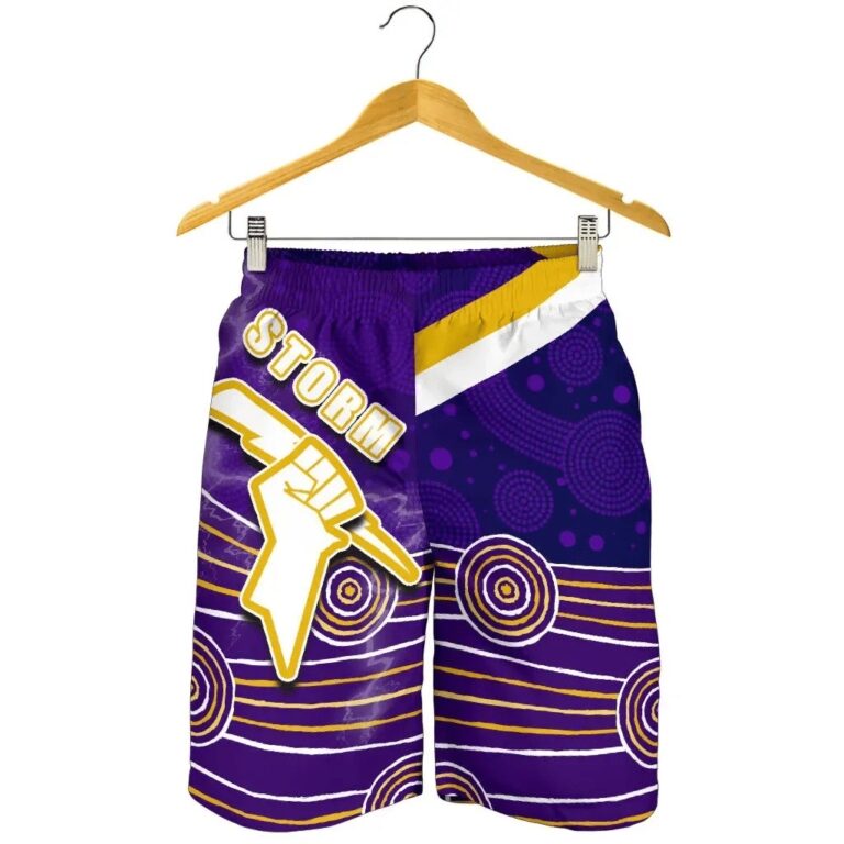 NRL Storm All Over Print Men Shorts Indigenous Melbourne K13