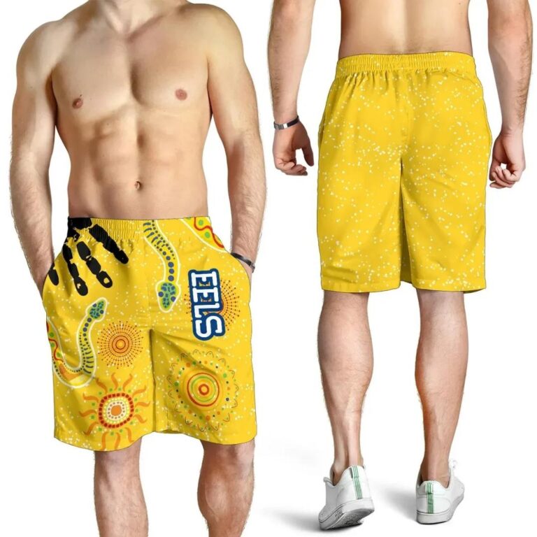 NRL Parramatta Eels Men Shorts Ethnic Style K36