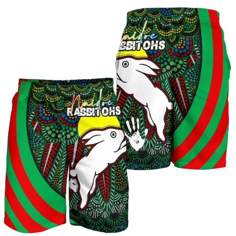 NRL Rabbitohs Naidoc Week All Over Print Men's Shorts Indigenous Version Special TH12