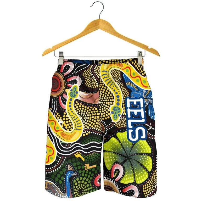 NRL Parramatta Eels Men Shorts Aboriginal Ethnic Style K36