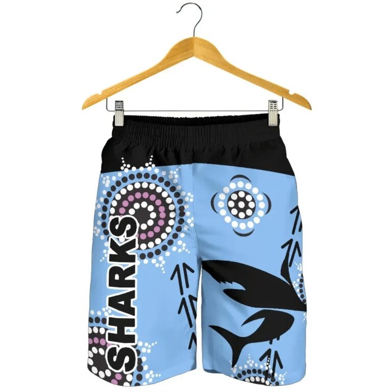 NRL Cronulla Men Shorts Sharks Simple Indigenous - Blue K8