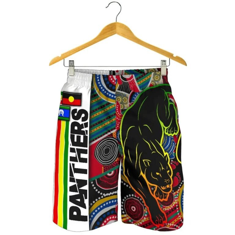 NRL Panthers Black Naidoc Week All Over Print Men's Shorts Power Style TH12