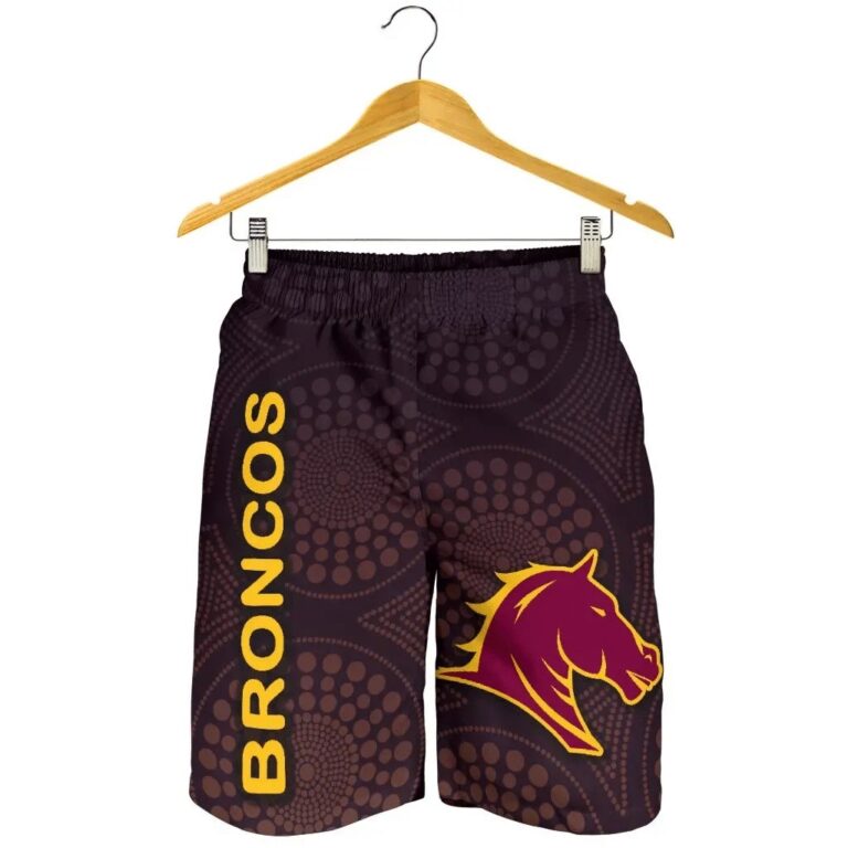 NRL Brisbane Men Shorts Broncos Simple Indigenous K8