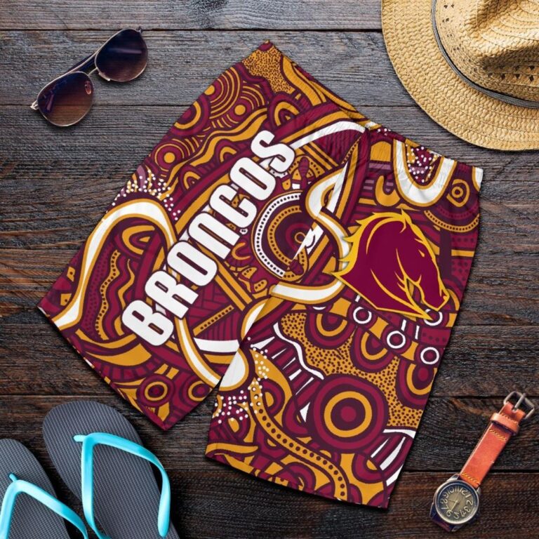 NRL Broncos Rugby Men's Shorts Indigenous TH6