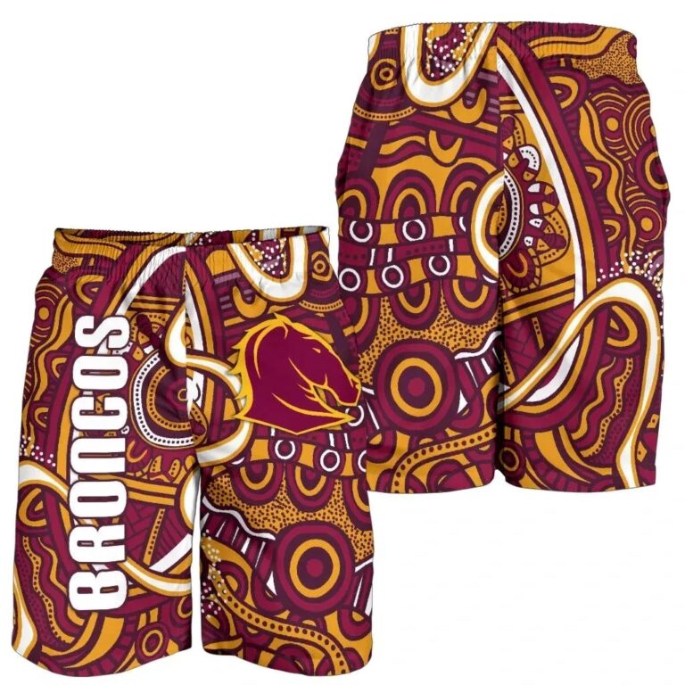NRL Broncos Rugby Men's Shorts Indigenous TH6