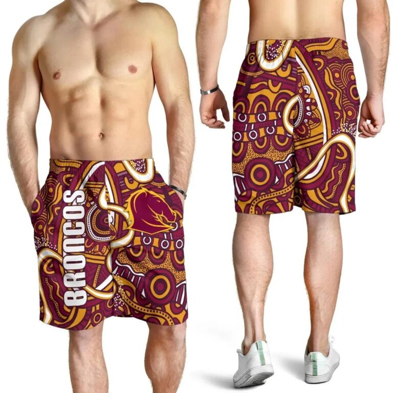 NRL Broncos Rugby Men's Shorts Indigenous TH6