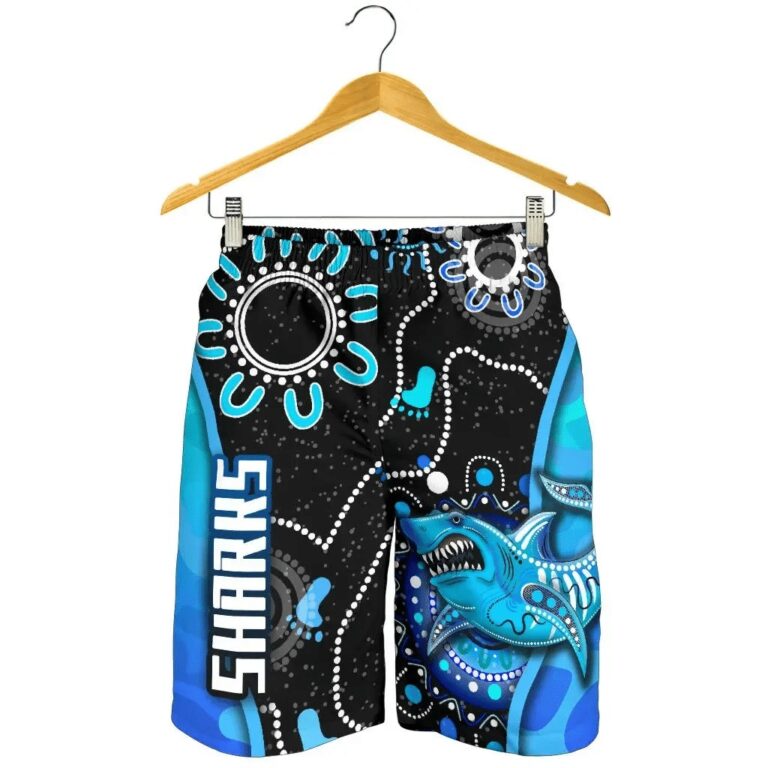 NRL Cronulla-Sutherland Men Shorts Sharks Anzac Day Unique Indigenous K8