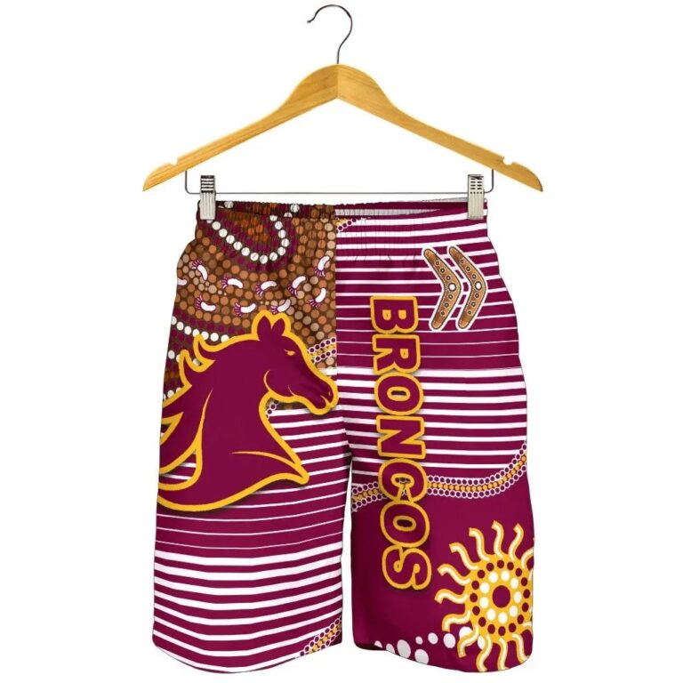 NRL Broncos Super Men Shorts Indigenous Brisbane K13