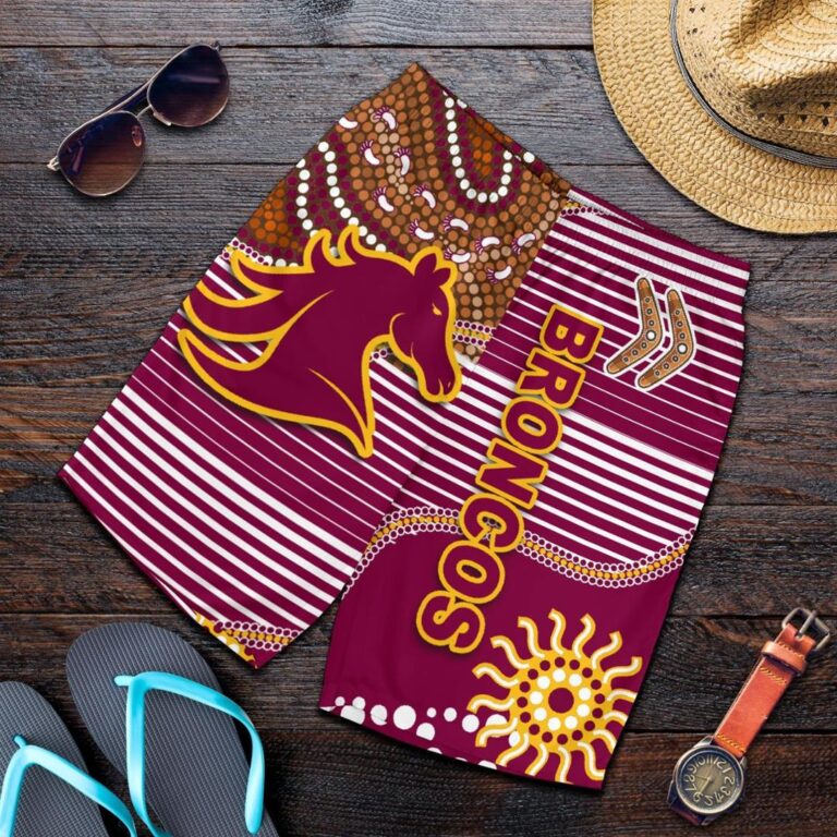 NRL Broncos Super Men Shorts Indigenous Brisbane K13