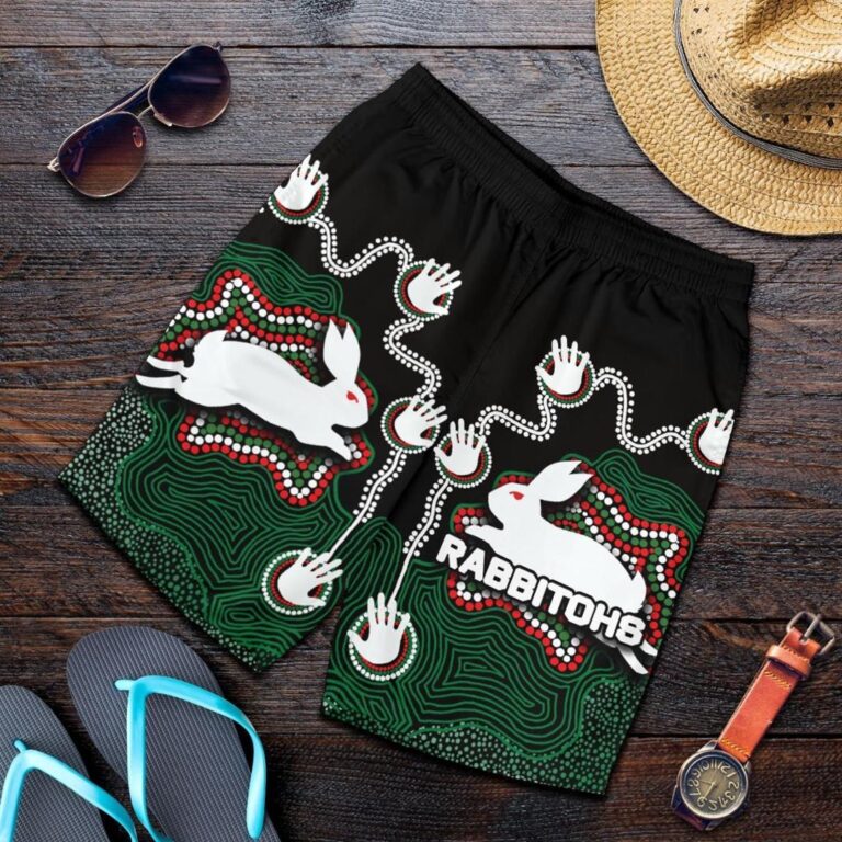 NRL Rabbitohs All Over Print Men's Shorts Aboriginal 2 TH4