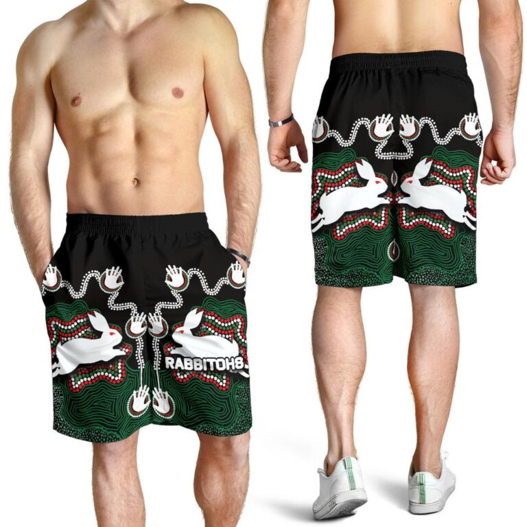NRL Rabbitohs All Over Print Men's Shorts Aboriginal 2 TH4