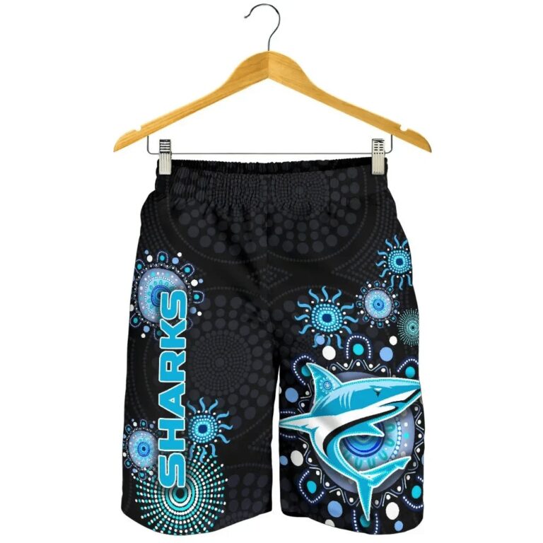 NRL Cronulla Men Shorts Sharks Indigenous K8